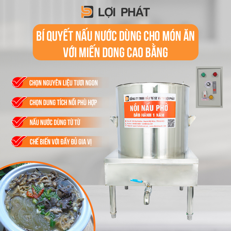 Bi quyet nau nuoc dung mon mien dong den Cao Bang voi Noi pho dien roi LOI PHAT