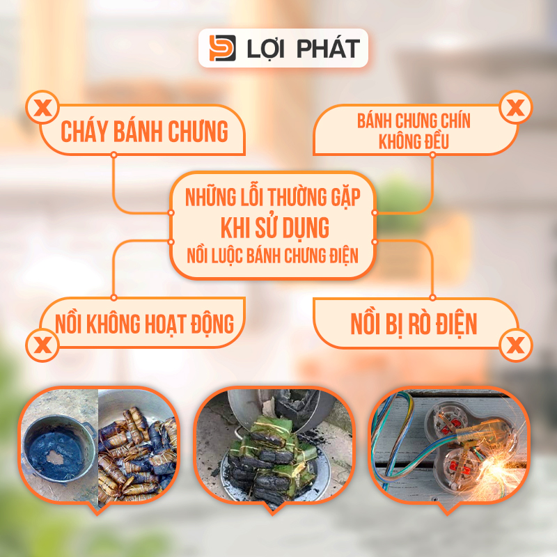 Loi thuong gap khi su dung Noi luoc banh chung dien