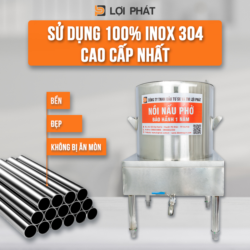 Noi su dung 100% inox 304 cao cap nhat