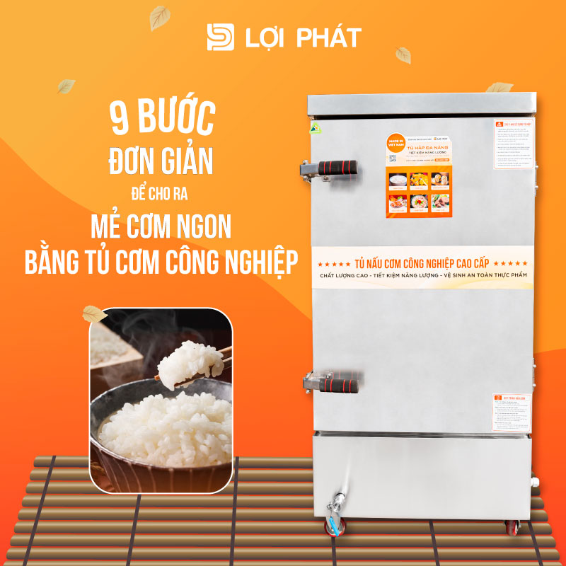 9 buoc cho ra me com ngon bang Tu nau com cong nghiep