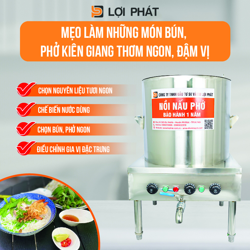 Meo lam nhung mon bun, pho Kien Giang thom ngon, dam vi