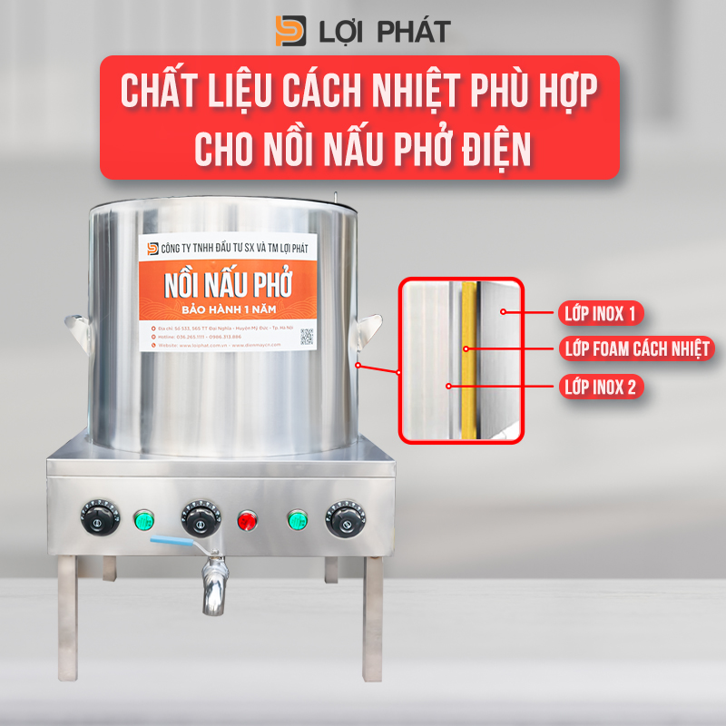 Chat lieu cach nhiet phu họp cho noi nau pho dien