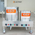 Bộ nồi nấu phở điện 20-60L có bánh xe