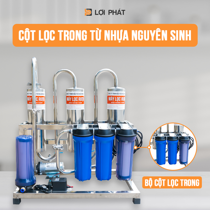 Cot loc trong May loc ruou khu doc to 50L/h LOI PHAT-1