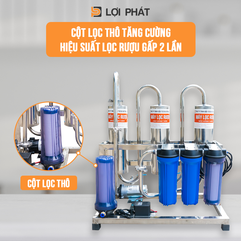 Cot loc tho May loc ruou khu doc to 50L/h cao cap LOI PHAT-1-1-1