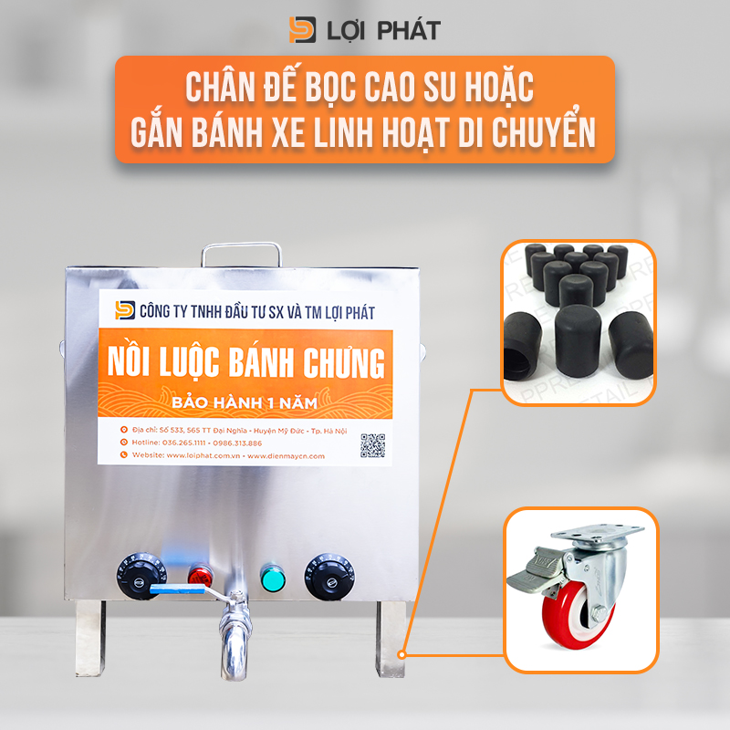 chan de co banh xe hoac boc cao su