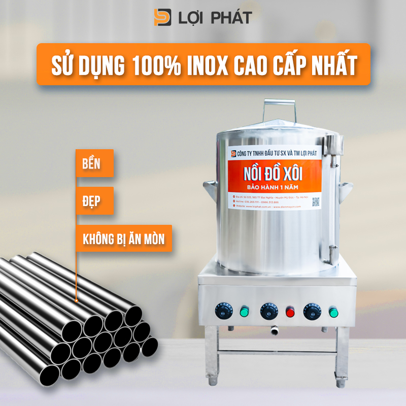 chất liệu inox cao cấp của nồi đồ xôi