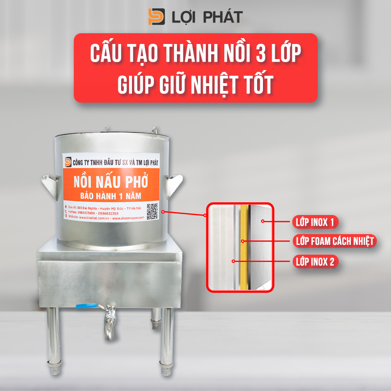 Noi pho dien roi 180L thanh noi 3 lớp chac chan