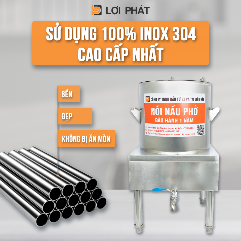 noi pho dien roi 100% inox 304 cao cap nhat