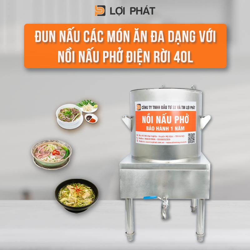 dun nau cac mon an da dang voi noi pho dien roi 40L