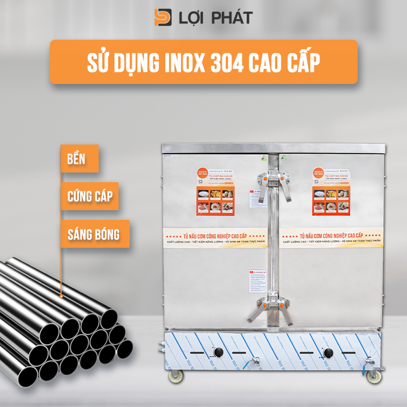 Tu nau com gas dien 24 khay LOI PHAT su dung inox 304 cao cap-1